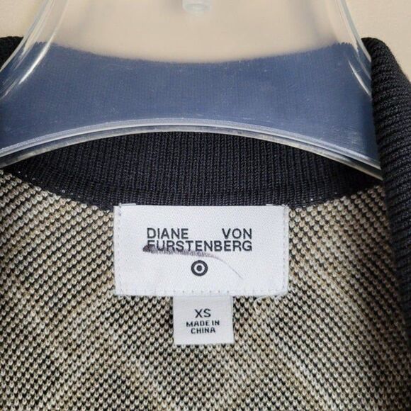 Diane Von Furstenberg Target Size XS Midi Wrap Knit Dress Sleeveless Black - Picture 11 of 11